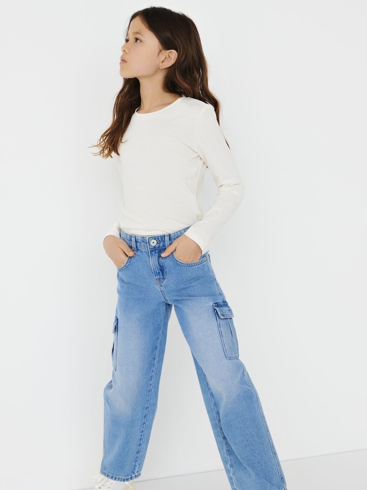 ONLY KIDS Cargo-Jeans mit weitem Bein - Bild 1 von 5