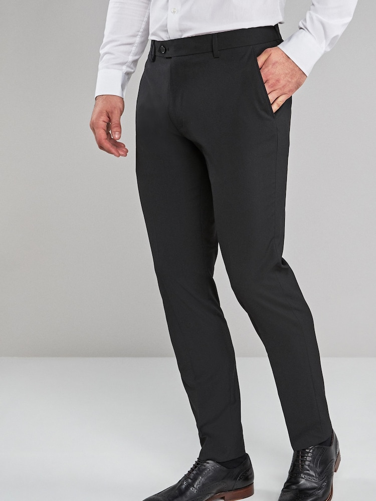 Black Skinny Fit Stretch Smart Trousers - Image 1 of 4