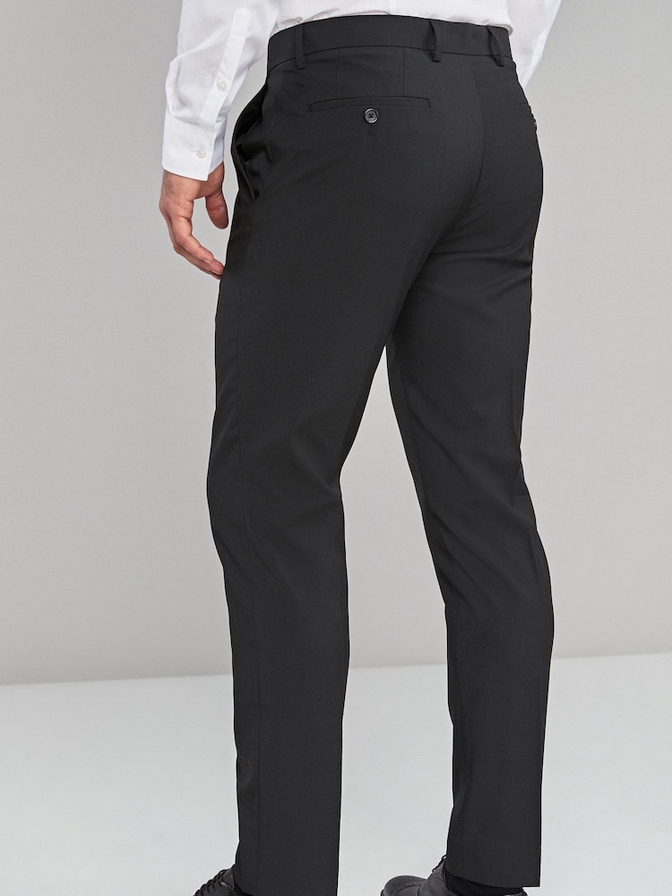Black Skinny Fit Stretch Smart Trousers - Image 2 of 4