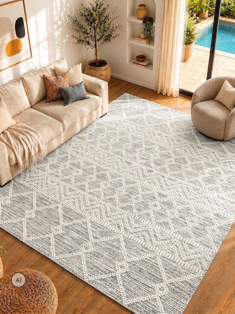 LIVABLISS Grey Hygge Global Hand Woven Rug - Image 1 of 7 LIVABLISS Grey Hygge Global Hand Woven Rug - Image 1 of 7