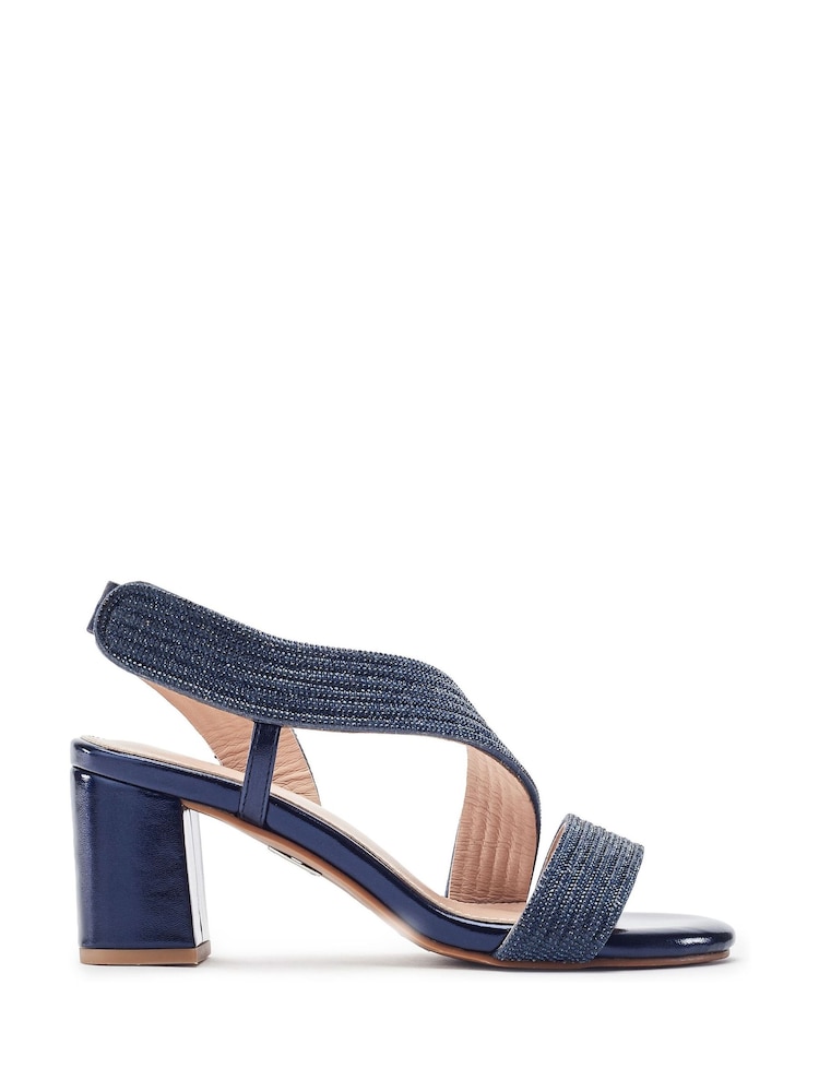 Moda in Pelle Blue Nikkia Asymmetric Glitz Heel Sandals - Image 1 of 4 Moda in Pelle Blue Nikkia Asymmetric Glitz Heel Sandals - Image 1 of 4