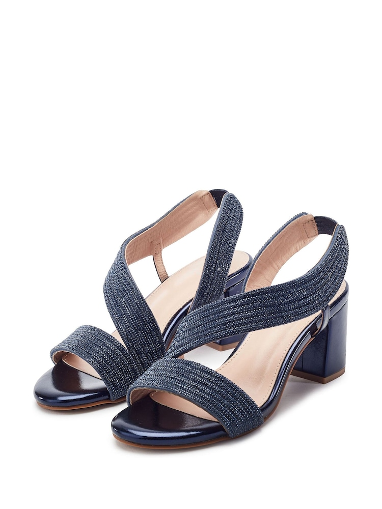 Moda in Pelle Blue Nikkia Asymmetric Glitz Heel Sandals - Image 2 of 4 Moda in Pelle Blue Nikkia Asymmetric Glitz Heel Sandals - Image 2 of 4