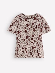 Boden Brown Embroidered Peplum Top - Image 5 of 5