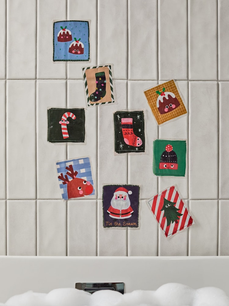 Weihnachtliche Fliesenaufkleber fürs Badezimmer - Bild 1 von 3 Weihnachtliche Fliesenaufkleber fürs Badezimmer - Bild 1 von 3