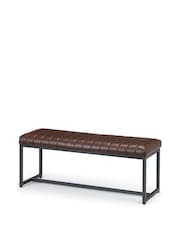 Julian Bowen Oak Brooklyn Upholstered Bench - Image 3 of 4