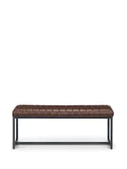 Julian Bowen Oak Brooklyn Upholstered Bench - Image 4 of 4