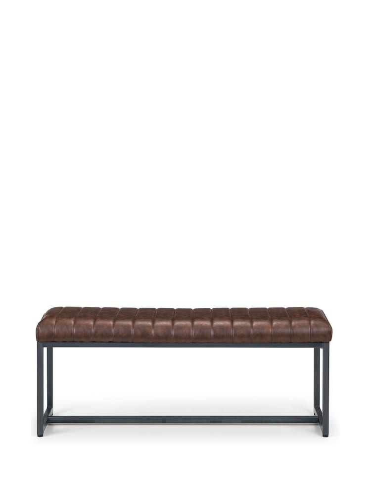 Julian Bowen Oak Brooklyn Upholstered Bench - Image 4 of 4