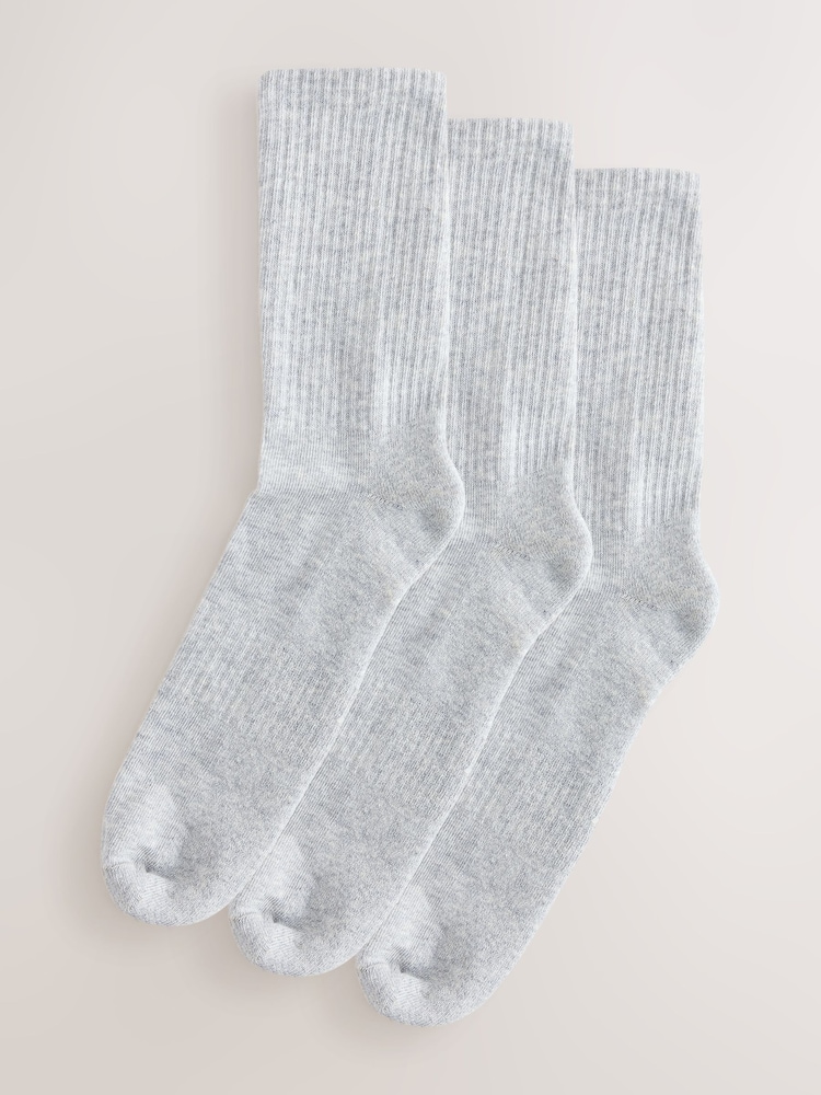 Grau - Gerippte Sport-Knöchelsocken mit Kissensohle und Fußgewölbestütze, 3 er-Pack - Bild 1 von 6 Grau - Gerippte Sport-Knöchelsocken mit Kissensohle und Fußgewölbestütze, 3 er-Pack - Bild 1 von 6