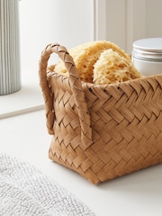 Natural Plastic Wicker Small Storage Basket - Image 2 of 5