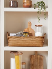 Natural Plastic Wicker Small Storage Basket - Image 4 of 5