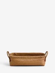 Natural Plastic Wicker Small Storage Basket - Image 5 of 5