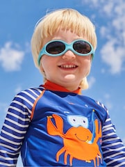 JoJo Maman Bébé Blue Crab UPF 50 Sun Protection Rash Vest - Image 1 of 3