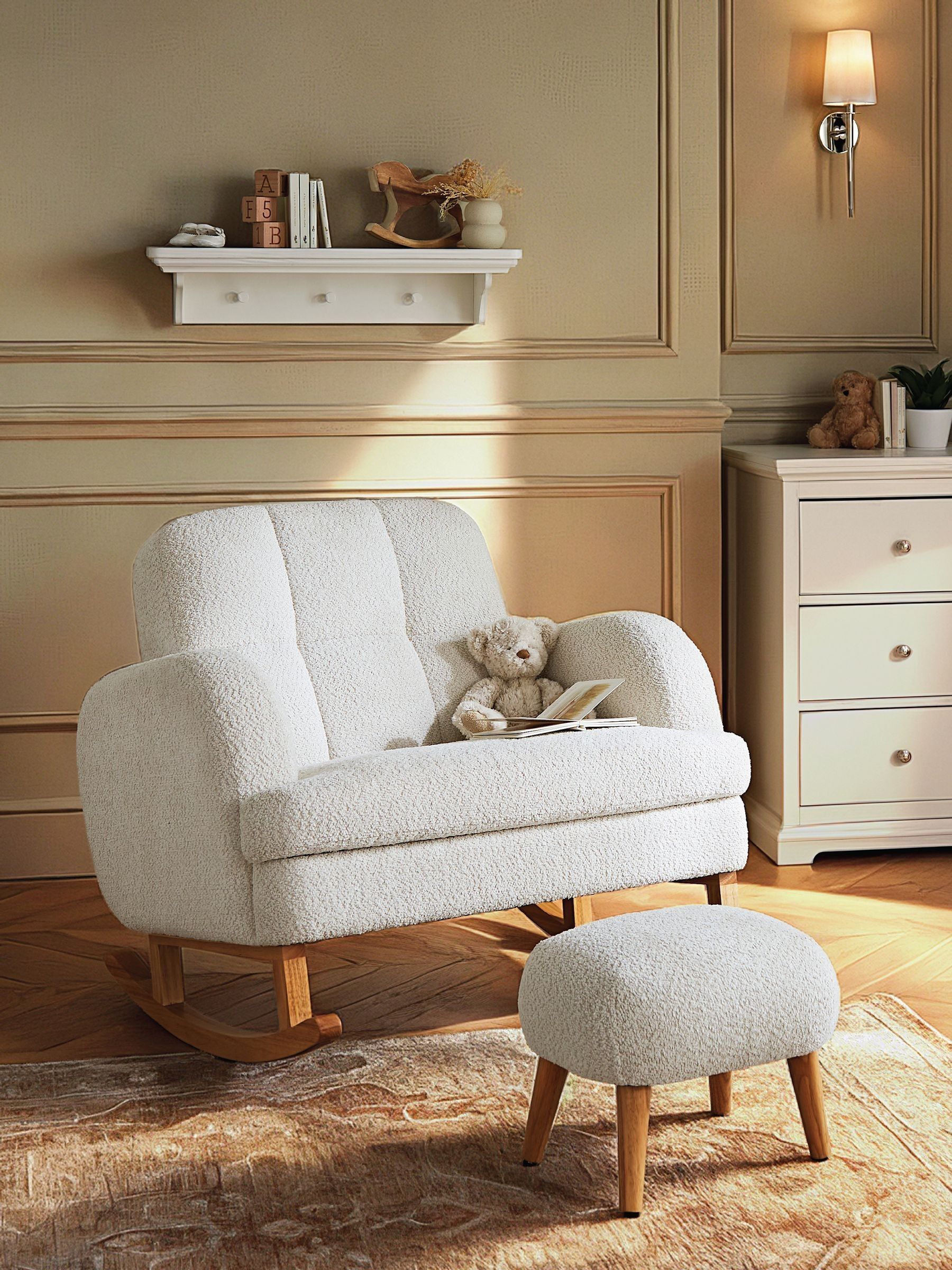 CuddleCo Etta Cuddle Nursing Chair & Footstool, Off White - Image 2
