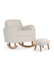 Cuddleco Off White Etta Boucle Nursing Chair & Footstool - Image 2 of 4