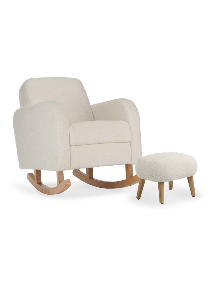 Cuddleco Off White Etta Boucle Nursing Chair & Footstool - Image 2 of 4 Cuddleco Off White Etta Boucle Nursing Chair & Footstool - Image 2 of 4