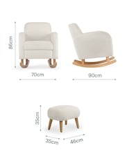 Cuddleco Off White Etta Boucle Nursing Chair & Footstool - Image 4 of 4