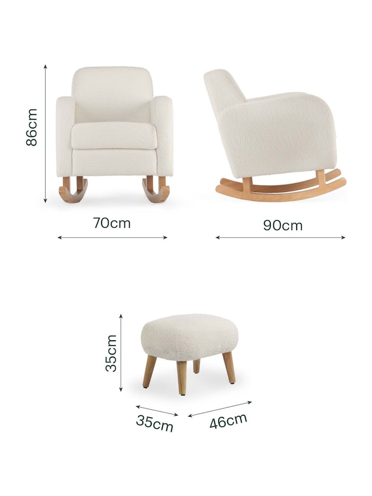 Cuddleco Off White Etta Boucle Nursing Chair & Footstool - Image 4 of 4 Cuddleco Off White Etta Boucle Nursing Chair & Footstool - Image 4 of 4