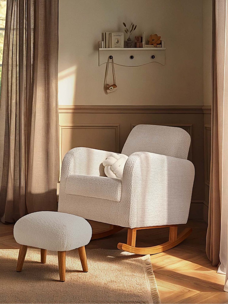 Cuddleco Mushroom Etta Boucle Nursing Chair & Footstool - Image 1 of 4 Cuddleco Mushroom Etta Boucle Nursing Chair & Footstool - Image 1 of 4