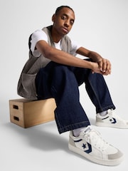 Converse White/Black Pro Blaze Classic 90s Trainers - Image 2 of 9