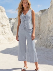 Roman Black Gingham Tie Front Blouse - Image 4 of 4