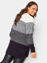 Yours Curve Cream Colourblock Jumper - Image 2 of 4