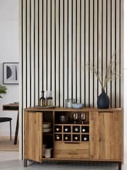 Dark Bronx Oak Effect Wine Storage Sideboard - Image 3 of 14