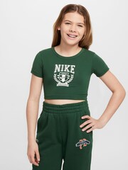 Зеленый - Nike трендовая футболка укороченного кроя - Image 1 of 4