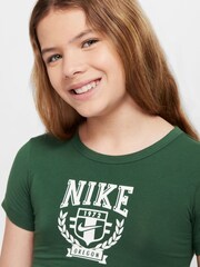 Зеленый - Nike трендовая футболка укороченного кроя - Image 3 of 4