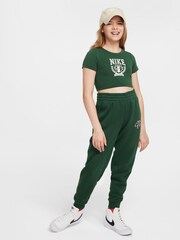 Зеленый - Nike трендовая футболка укороченного кроя - Image 4 of 4