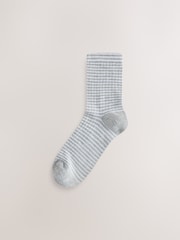 Black/Grey Sparkle Stripe Ankle Socks 5 Pack - Image 3 of 8