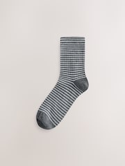 Black/Grey Sparkle Stripe Ankle Socks 5 Pack - Image 4 of 8