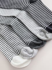 Black/Grey Sparkle Stripe Ankle Socks 5 Pack - Image 8 of 8