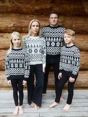 The Little Tailor Black Cotton Winter Fairisle Christmas Jumper - Image 4 of 4
