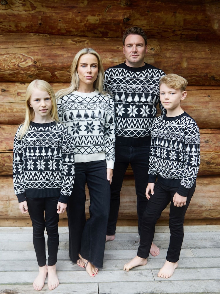 The Little Tailor Black Cotton Winter Fairisle Christmas Jumper - Image 4 of 4 The Little Tailor Black Cotton Winter Fairisle Christmas Jumper - Image 4 of 4
