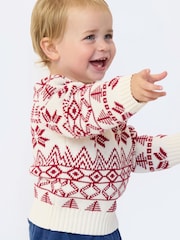 Кремовий - The Little Tailor бавовняний зимовий різдвяний светр - Image 2 of 7