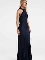 Forever New Navy Blue Yvette Knot Tie Neck Gown - Image 3 of 4