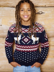 The Little Tailor Premium Cotton Reindeer Rund hals Jultröja - Bild 1 av 6