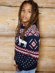 The Little Tailor Premium Cotton Reindeer Rund hals Jultröja - Bild 2 av 6