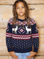 The Little Tailor Premium Cotton Reindeer Rund hals Jultröja - Bild 3 av 6