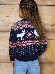 The Little Tailor Premium Cotton Reindeer Rund hals Jultröja - Bild 4 av 6