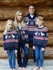 The Little Tailor Premium Cotton Reindeer Rund hals Jultröja - Bild 5 av 6