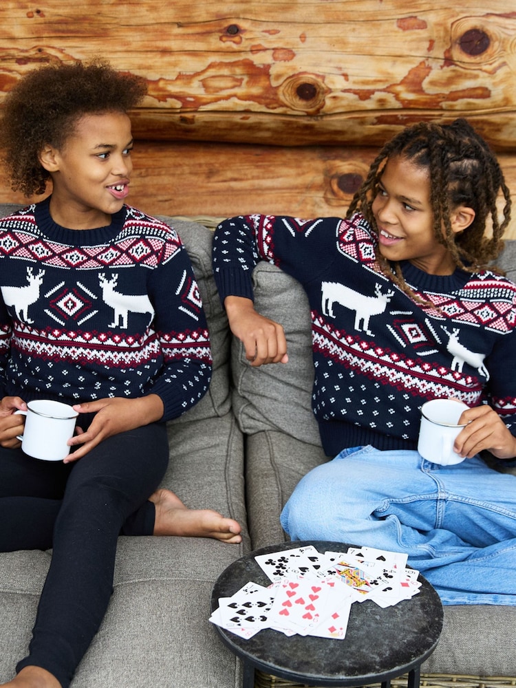 The Little Tailor Premium Cotton Reindeer Rund hals Jultröja - Bild 6 av 6