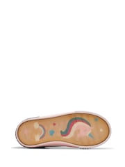 Clarks Pink Standard Fit (F) Pastel Foxing Brill Kids Canvas Shoes - Image 7 of 7