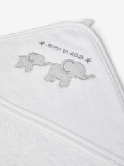 JoJo Maman Bébé Born in 2024 Hooded Towel & Wash Mitt Set - Image 3 of 3