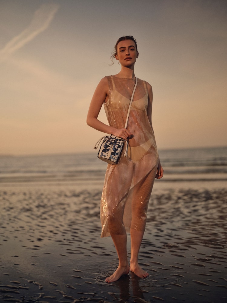 Radley White The Flora Small Drawstring Bucket Bag - Image 1 of 6