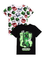 Vanilla Underground Boys 100% Cotton Minecraft T-Shirts 2 Pack - Image 1 of 5