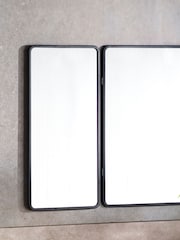 Black Rectangle Space Saving Folded Wall Mirror - Image 3 of 5
