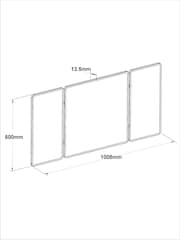 Black Rectangle Space Saving Folded Wall Mirror - Image 5 of 5