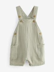 Sage Green Soft Textured Cotton Dungaree (3mths-7yrs) - Image 5 of 7