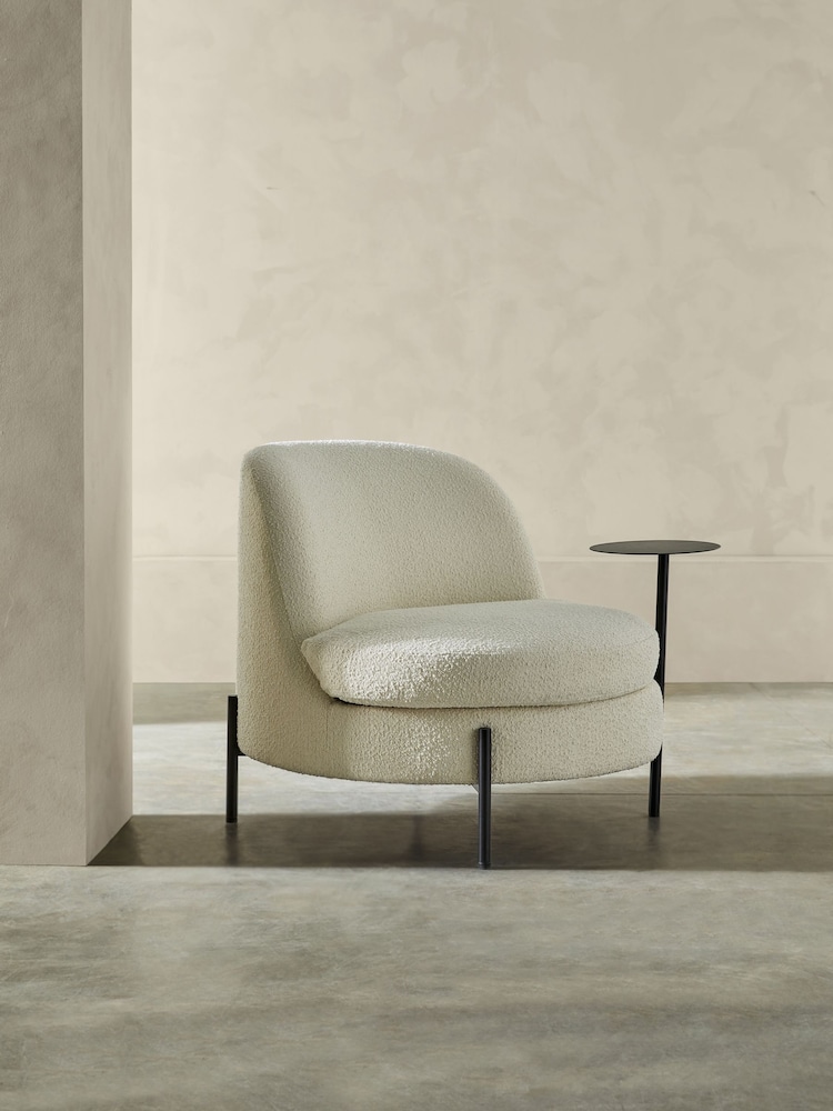 MADE.COM Ivory Boucle Mazie Accent Chair - Image 2 of 5